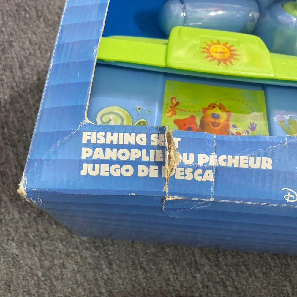 Vtg Disney Bear In The Big Blue House Fishing Set Toy Tackle Box Pole 1990s - Picture 5 of 16